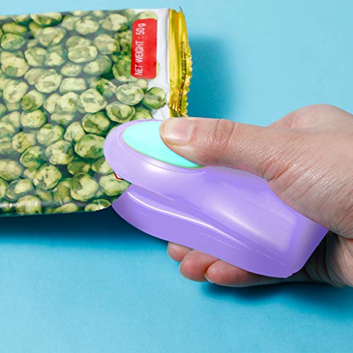 Portable Mini Sealing Household Machine, Handheld Heat Bag Sealer, Mini Heat Bag Sealer Sealing Machine Hand Pressure Heat Sealing Machine for Airtight Food Storage Saver (Purple)
