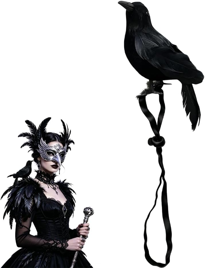 1 PCS Halloween Shoulder Strap Crow Black Feather Bird Costume Decor