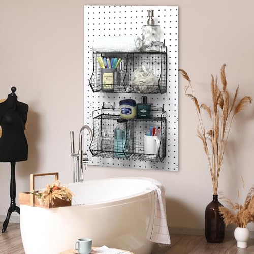 Huwena SHY-HUWENA-852 2 Pcs Tiered Pegboard Baskets Bins Set thumb #6
