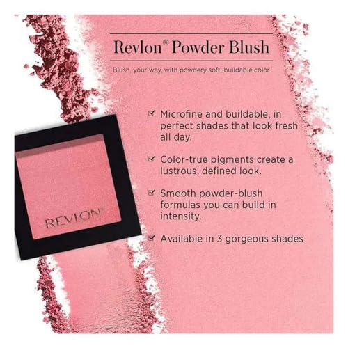 Image of Revlon Blush, Powder Blush Face Makeup, High Impact Buildable Color, Lightweight & Smooth Finish, 003 Mauvelous, 0.17 Oz