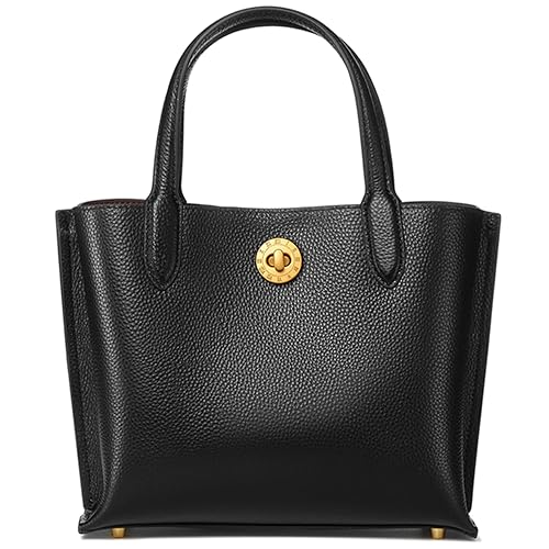 Bolso Tote de Cuero Genuino para Mujer Mediano Negro