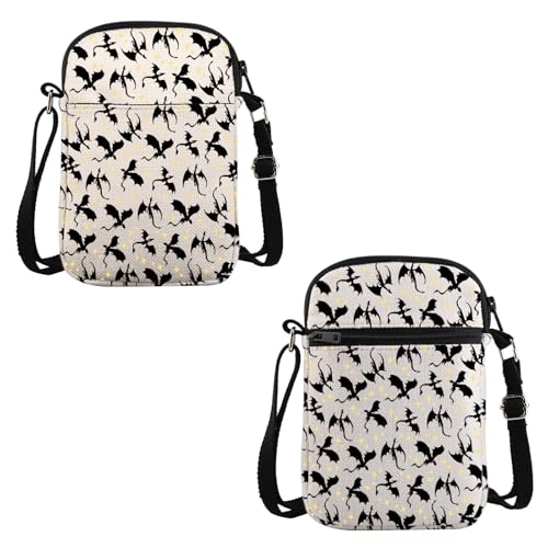 VAMSII Fantasy Book Inspired Gift Dragon Riders Fandom Crossbody Bag Bookish Fandom Travel Romantasy Reader Merch (Dragon Riders Fandom C)