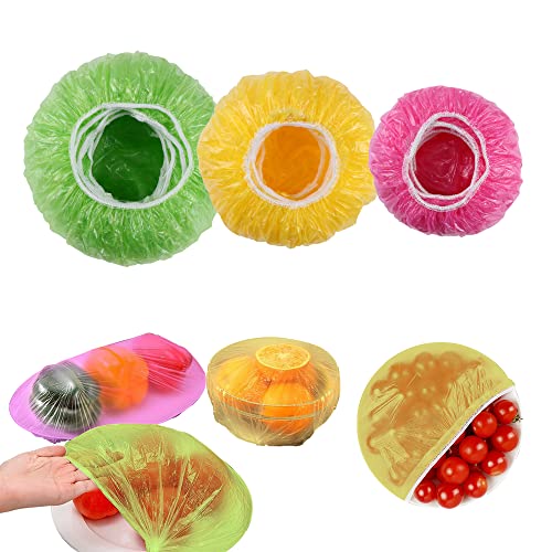 Funda Protectora de Alimentos, 72 Piezas Tapa de plástico para alimentos, Bolsas Conservación Alimentos Fresca para Proteger la Frescura de Las Verduras