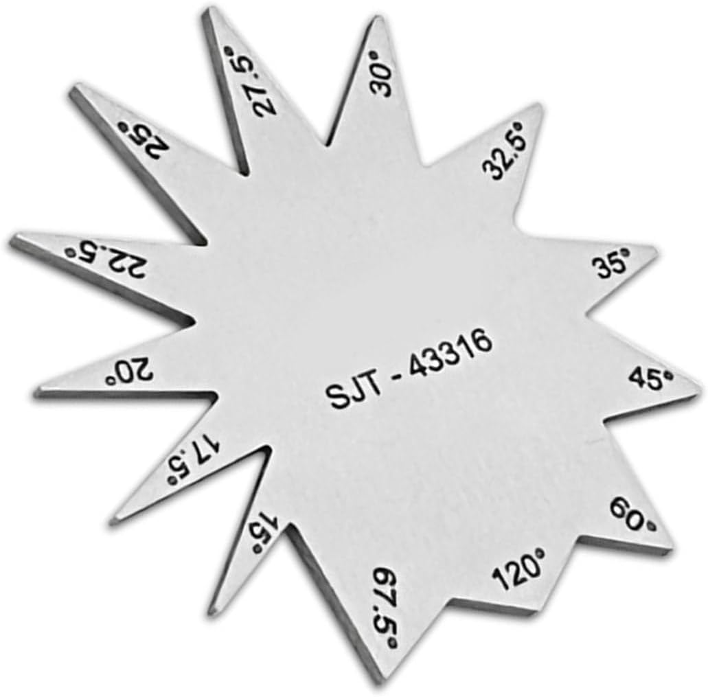 15-120 Degree Measuring Tool Angle Gauge Stainless Steel Multi-Function Angle Gauge Clear Scale Woodworking Measuring Gauge