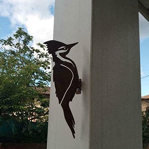Wwdz Rusty Metal Bird Silhouettes Garden Fence Decor Woodpecker Gardening Country Metal Bird Robin Yard Art Decoration Steel #TOP1