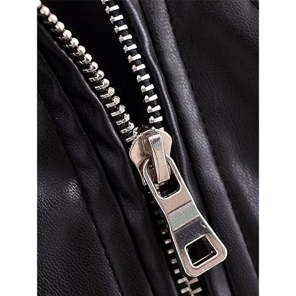 Adhdyuud Vrouwen Vintage Streetwear Faux Lederen Jas Casual Riem Revers Rits Moto Biker Pu Jas Uitloper