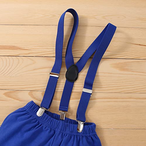 Circus 1St Birthday Outfit Baby Boys Carnival Themed Birthday Clown Birthday Outfits Cake Smash Suspender Romper Shorts Toddler First Circo Birthday Party Supplies Halloween Costume Blue 12-18 Months #TOP4