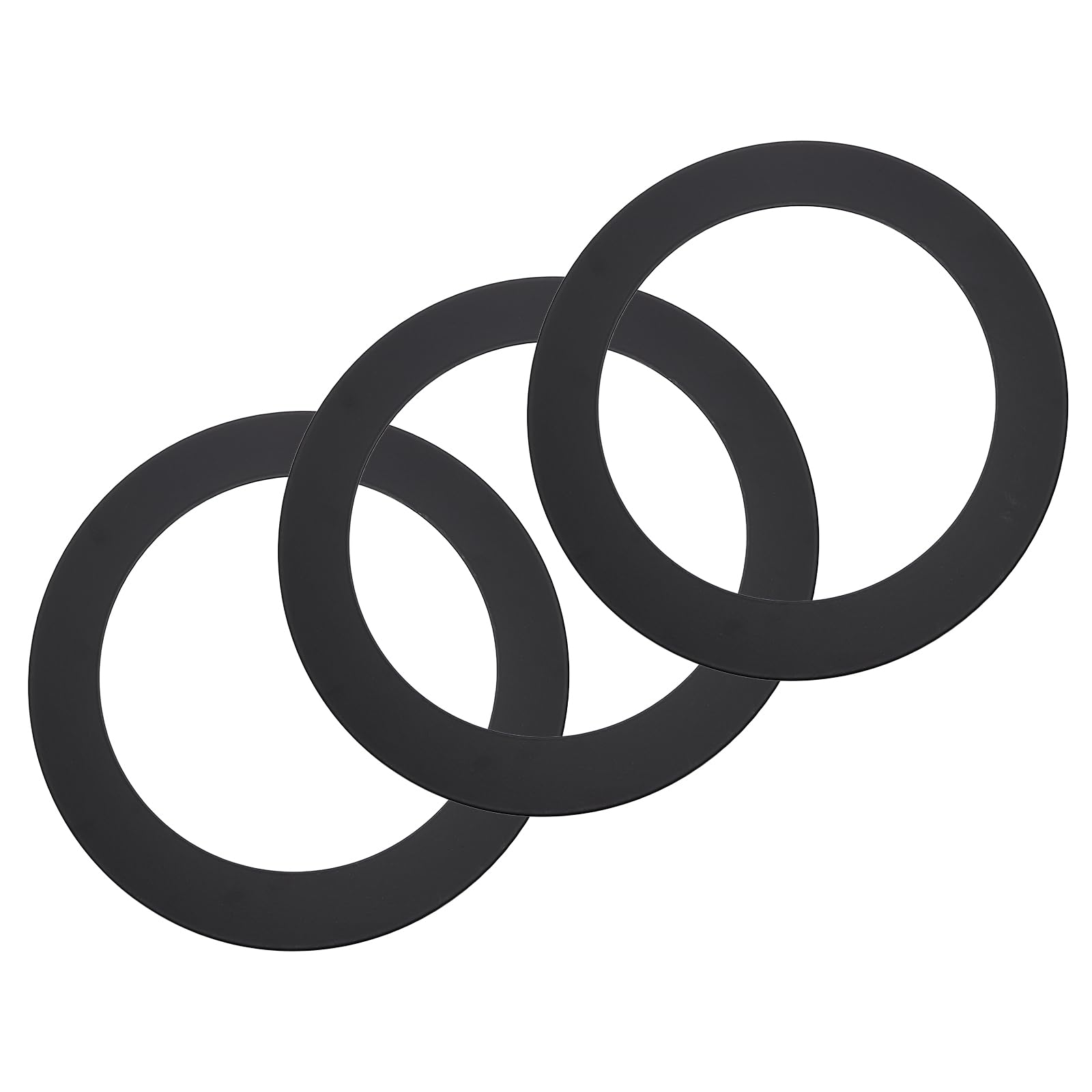 sourcing map 3 Pack Goof Rings for 6" Recessed Lights, 6.3" ID 8.6" OD Steel Flat Goof Trim Ring Can Light Cover Plate Flush Mount Can Converter for Ceiling Wall Hole Decorative, Matte Black