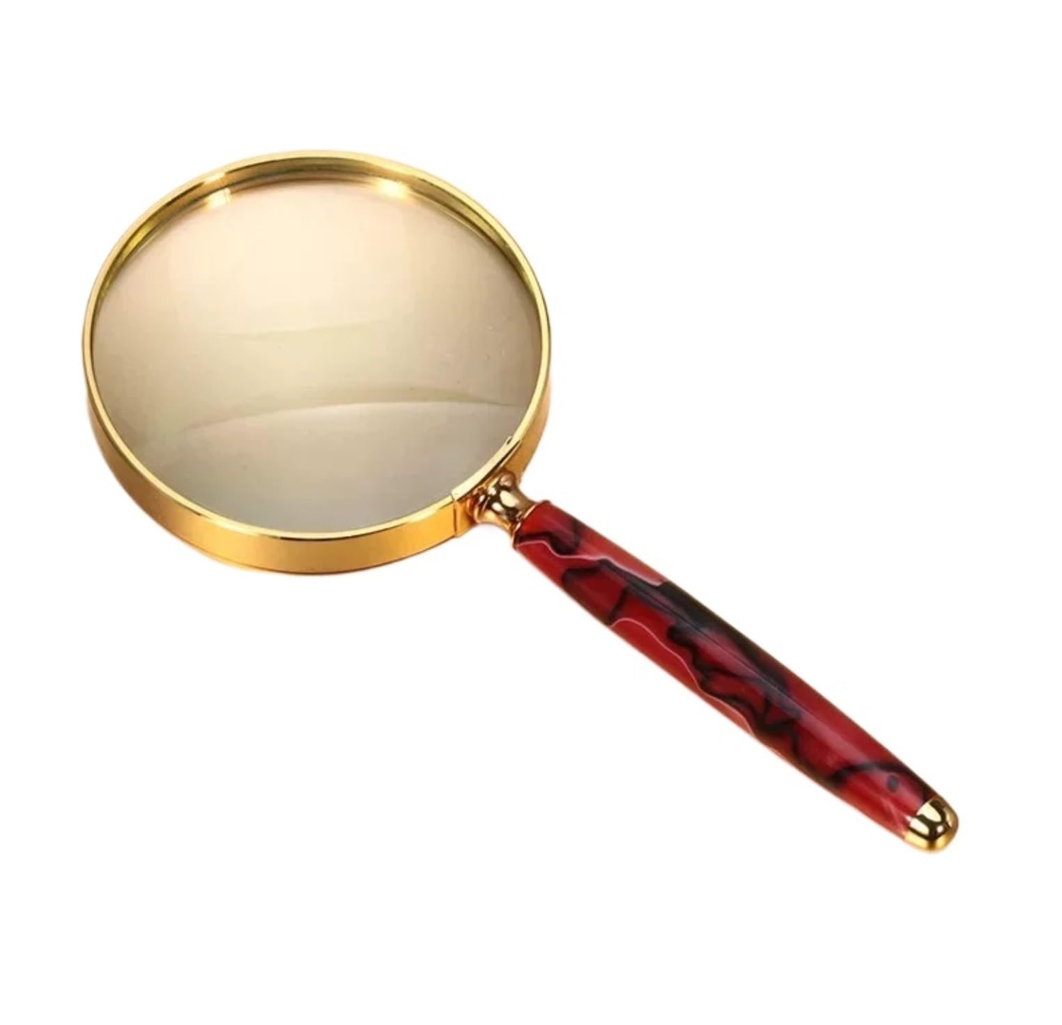 Magnifying Glass Handheld Magnifying Glass 10X For Seniors Reading Inspection Exploring Close Work Reading Inspection(Bruin)