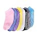 Women's Yoga Grip Socks Barre Pilates Ballet Dance Socks Non Slip Skid Cotton Ankle Sport Toe Shoes One Size 5-10 WZ01 (Black)