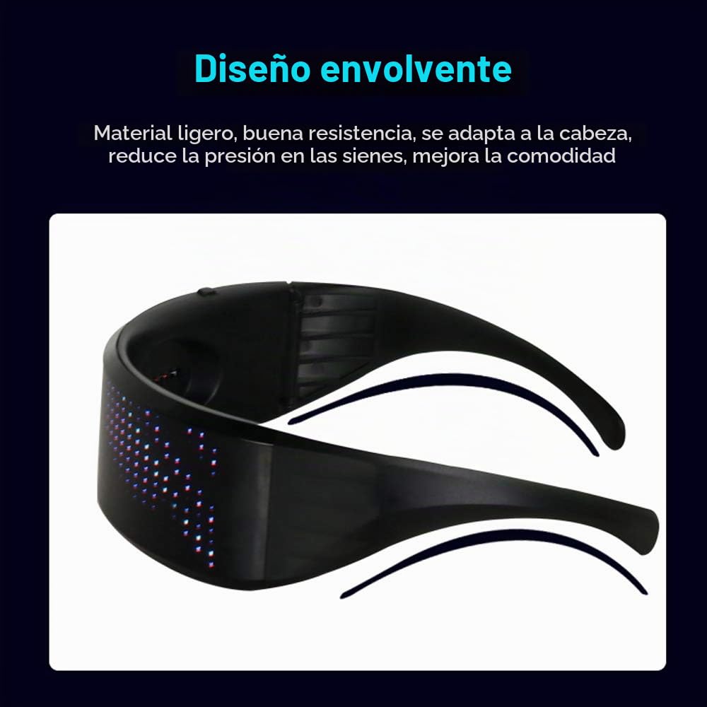 Lixada Gafas LED Únicas, Control BT APP para Fiestas | DIY Flashing Emotions Gafas de Sol para Hombres, Mujeres y Niños | USB Recargable