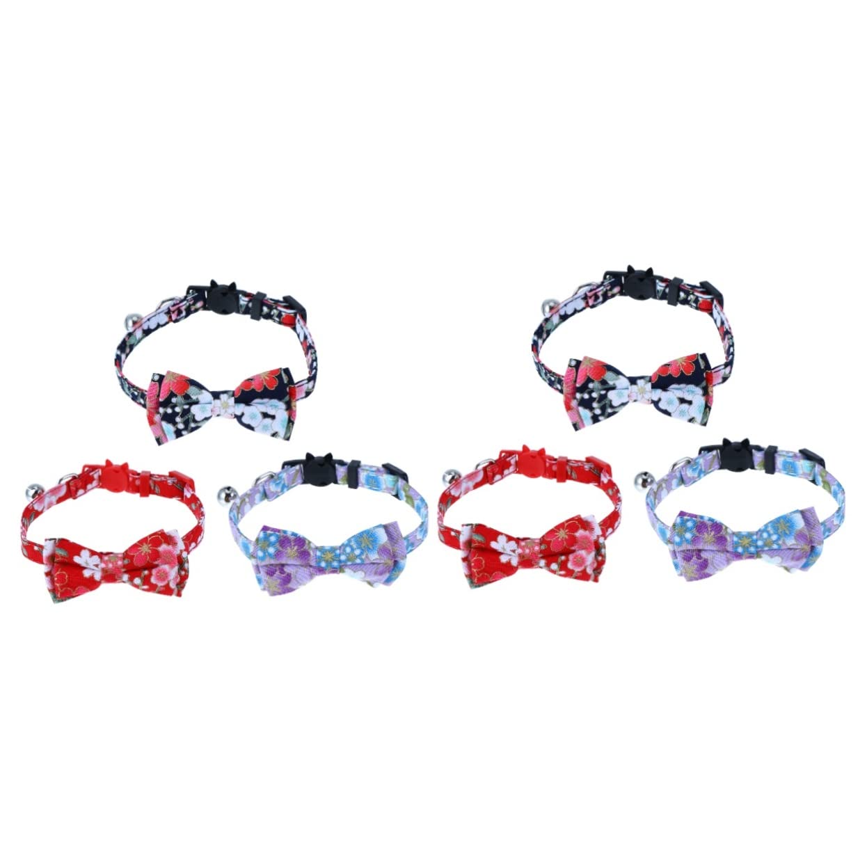 POPETPOP Lot De 2 Colliers pour Chat avec Clochette Tendance Et Adorable Matériau Doux Facile À Installer 3 Pièces X 2
