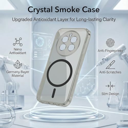 Image of Jkobi Lifetime Anti-Yellow MagSafe Compatible Clear Back Cover Case for Realme 12 Pro Plus | Realme 12 Pro (Sleek Hard Crystal | Shockproof and Camera Protection)