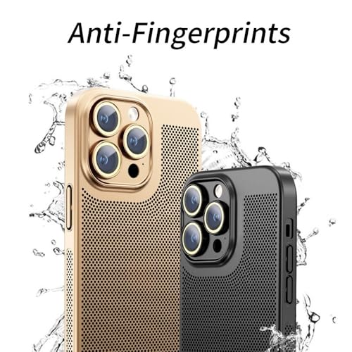 Coque de téléphone à dissipation de chaleur pour iPhone 16 Pro, argent en maille alvéolée
