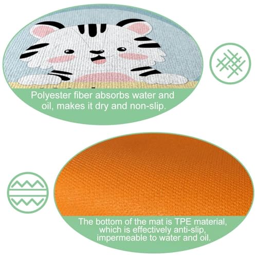Alfombrillas de cocina VAPOKF con diseño de tigre pack de 2 alfombras lavables y antideslizantes 6