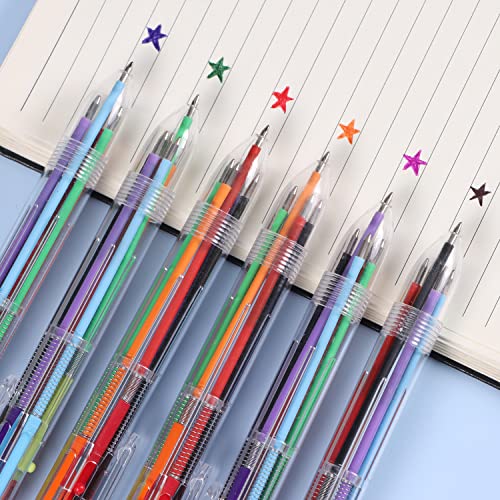 Anutrion Multicolor Ballpoint Pen, 20 Pack 0.5Mm 6-In-1 Multicolor Pens For Kids, 6 Color Retractable Ballpoint Pens Bulk, Multicolor Pens For Office School Teens Students Kids Party Gift #TOP3