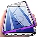Produktbild Hülle für Samsung Galaxy A52 / Galaxy A52 5G, Magnetische Adsorption Handyhülle 360 Grad Schutz Aluminiumrahmen mit Gehärtetes Glas, Starke Magneten Stoßfest Metall Flip Case Cover - lila
