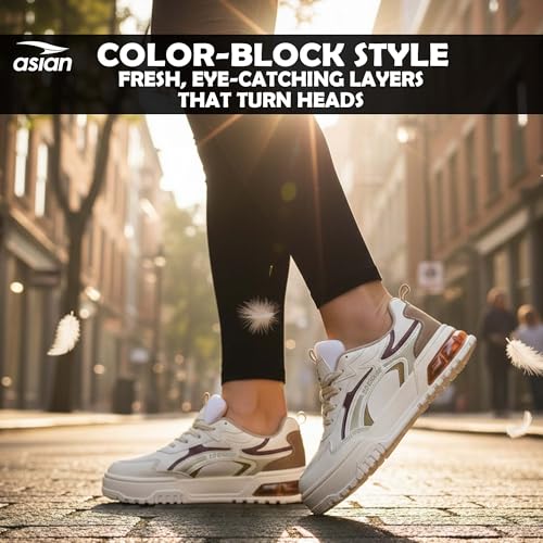 Image of ASIAN Victoria-01 Chunky Sneakers for Women & Girls | Lightweight Fashion Shoes with Cushioned Sole, Cool Colour Design & Stylish Look for Casual Wear, Travel, College & Outfits