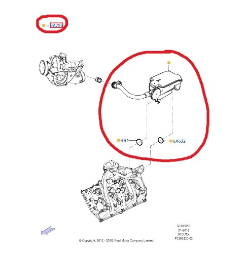 11 through 16 Ford 6.7L Powerstroke Diesel PCV CCV Oil Separator Assembly DC3Z6A785C - Thumbnail 4
