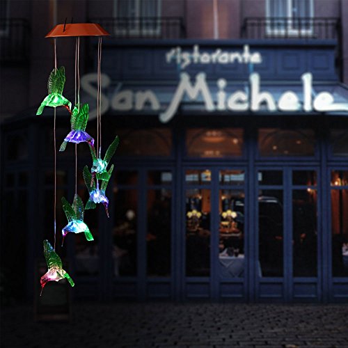 Amazing Wind Chime,Hummingbird Led Wind Chimes Lights Outdoor Color Changing Solar Mobile Hanging Wind Bell Lights For Patio Garden Lighting Home Decoration #TOP6