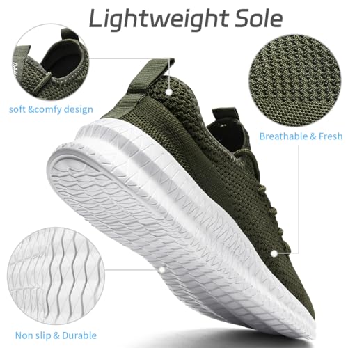 Image of Men Non-Slip Work Shoes Tennis Gym Sneakers Breathable Slip Resistant Lightweight and Comfortable for All-Day Wear Sports and Walking