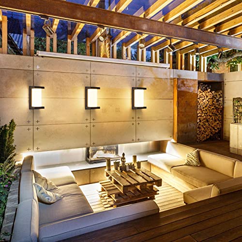 Klighten 2 Stück LED Außenwandleuchte, 3000 K, wasserdichte IP65 Wandleuchte für den Innen- und Außen, Moderne Außenwandlampen aus Aluminium, geeignet für Haus, Garten, Terrasse, usw, Schwarz – Bild 6