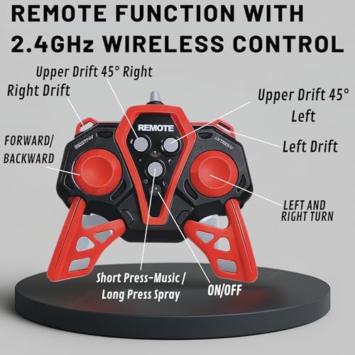 Image of GRAPHENE 4x4 RC Remote Control Car Toy for Kids Boys Adults Stunt Drift Car Hand Sensor Gesture Control 360 Spin 4WD High Speed Spray Mist Crawler Rotating Off Road Smoke Racing Car for 5+ Years