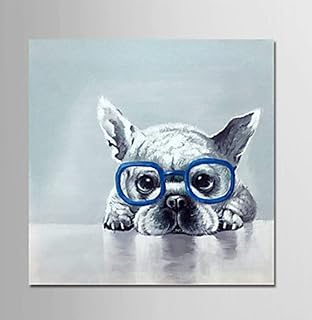 Pittura Ad Olio Dipinto A Mano Su Tela Dipinto A Mano Animale Dipinti Su Tela Triste Cane Di Taglia Grande Quadrato Parete Moderno Decor Artwork Per Soggiorno Camera Da Letto Ingresso Decorazi