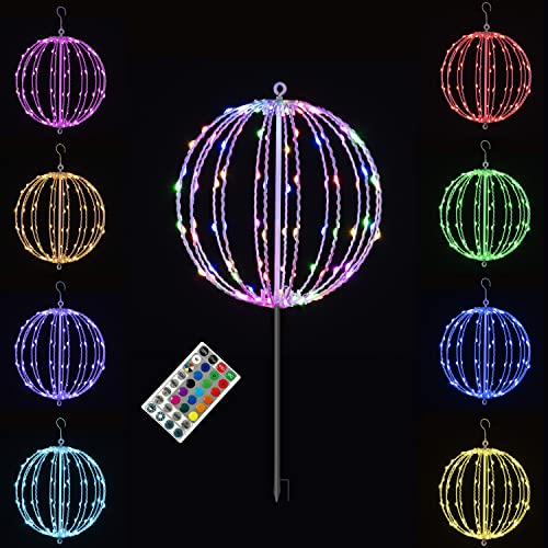 Christmas Ball Light Sphere, 12IN 96LED Hanging Tree & Pathway