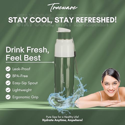 Image of Trueware Aqua Blink Double Wall Inner Steel Outer Plastic 750 ML Hot and Cold Water Bottle | BPA Free | Food Grade| Leak Proof | School, Gym,Sports,Office, Travler Bottle