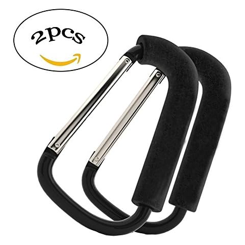 Wady 2pcs Strong Large Durable Buggy Carabiner Hooks Mummy Clip Pushchair Shopping Bag Holder Cover