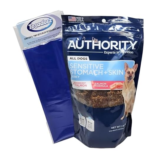 Authority Sensitive Stomach and Skin Salmon Jerky Dog Treats, 1 Pound and Resealable Bags