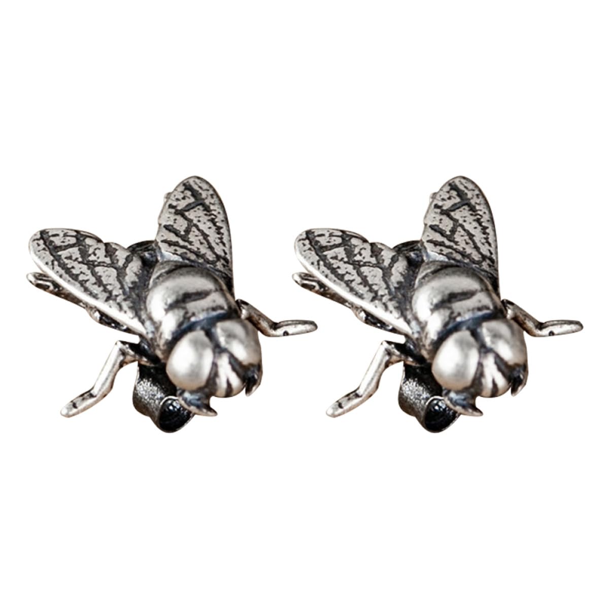 Pendientes de mosca decorativos pequeños de acero inoxidable punk 8
