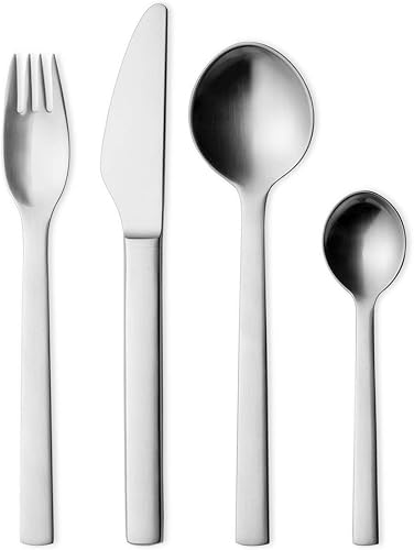 Georg Jensen New York - Cubertería (acero inoxidable, 4 piezas)