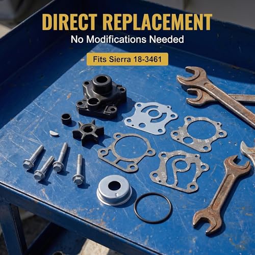 Image of 18-3461 Water Pump Kit with Housing Sierra for Yamaha Outboard 70HP (1984-1991) & P60 (1991) | Replaces OEM 6H3-W0078-A0-00, 6H3-44311-00-00