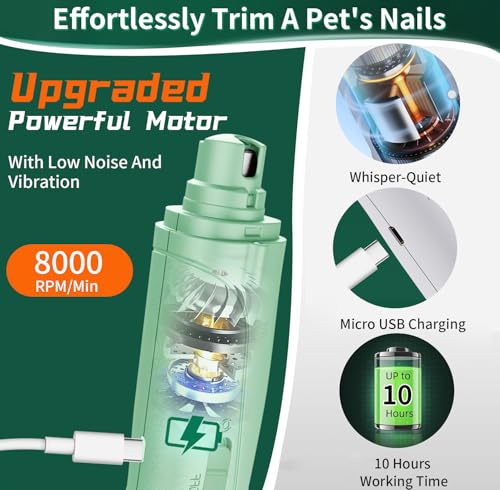 Image of CATPICK 2-in-1 Cat Nail Clippers & Dog Nail Clippers Trimmers for Large Medium Small Dogs Cats Claw Trimmer Quick Sensor and Safety Guard USB Rechargeable with 2 LED Lights Dogs Nail Trimmer