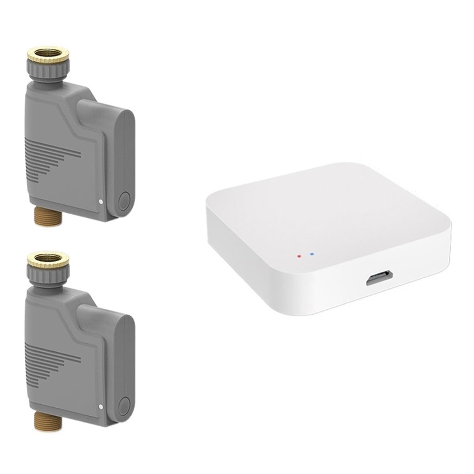 Tuya ZigBee Water Flow Meter Wireless Watering Valve Timer Programmable Hose Faucet Smart Sprinkler Water Conservation(2 Sprinkler Kits)