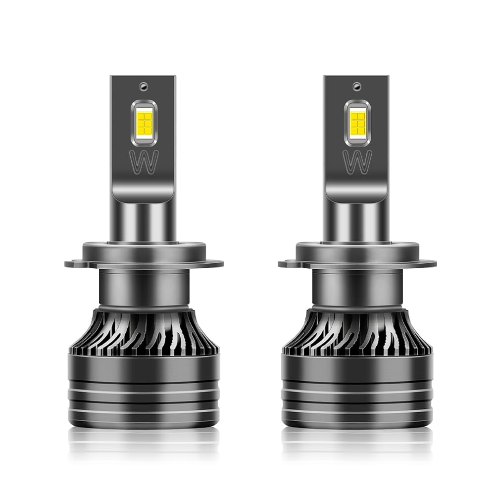 P13 LED 3570 CSP Chips Bulbs 33000LM Super Bright, 6500K Cool White Drving Lights, 50000+ Hours with Cooling Fan, Fog Lights, CANbus-Ready Plug and Play, lP68 Waterproof, Pack of 2 (H7)