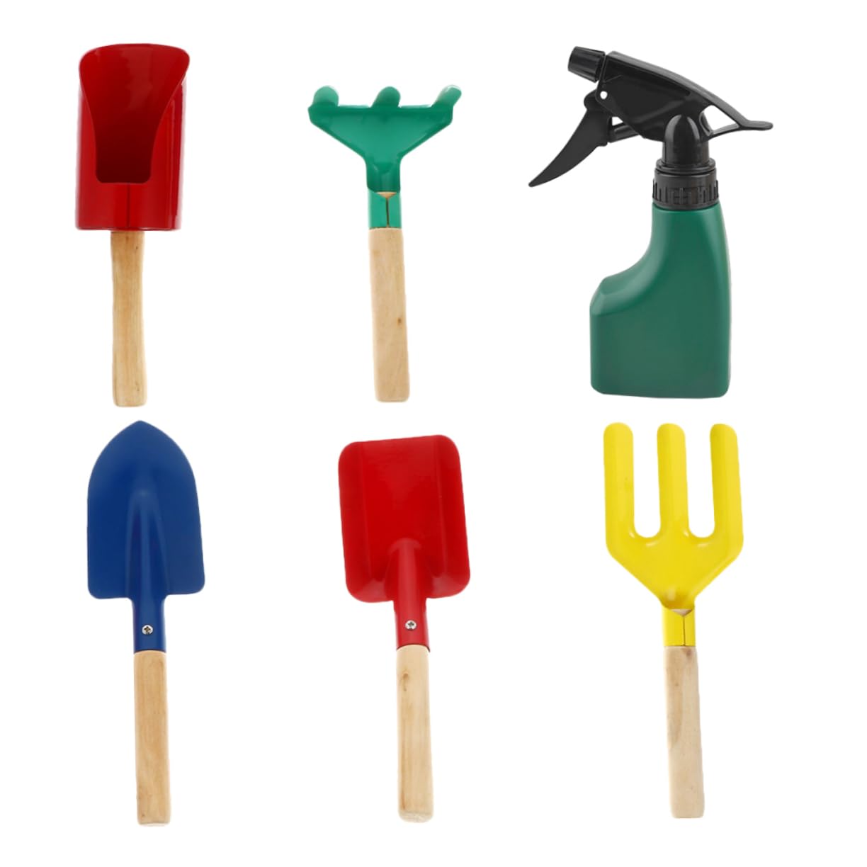HANABASS 6Pcs Gardening Tool and Shovel Rake Trowel and Watering Can for Outdoor Fun Present for Boys and Encourages Creative Play