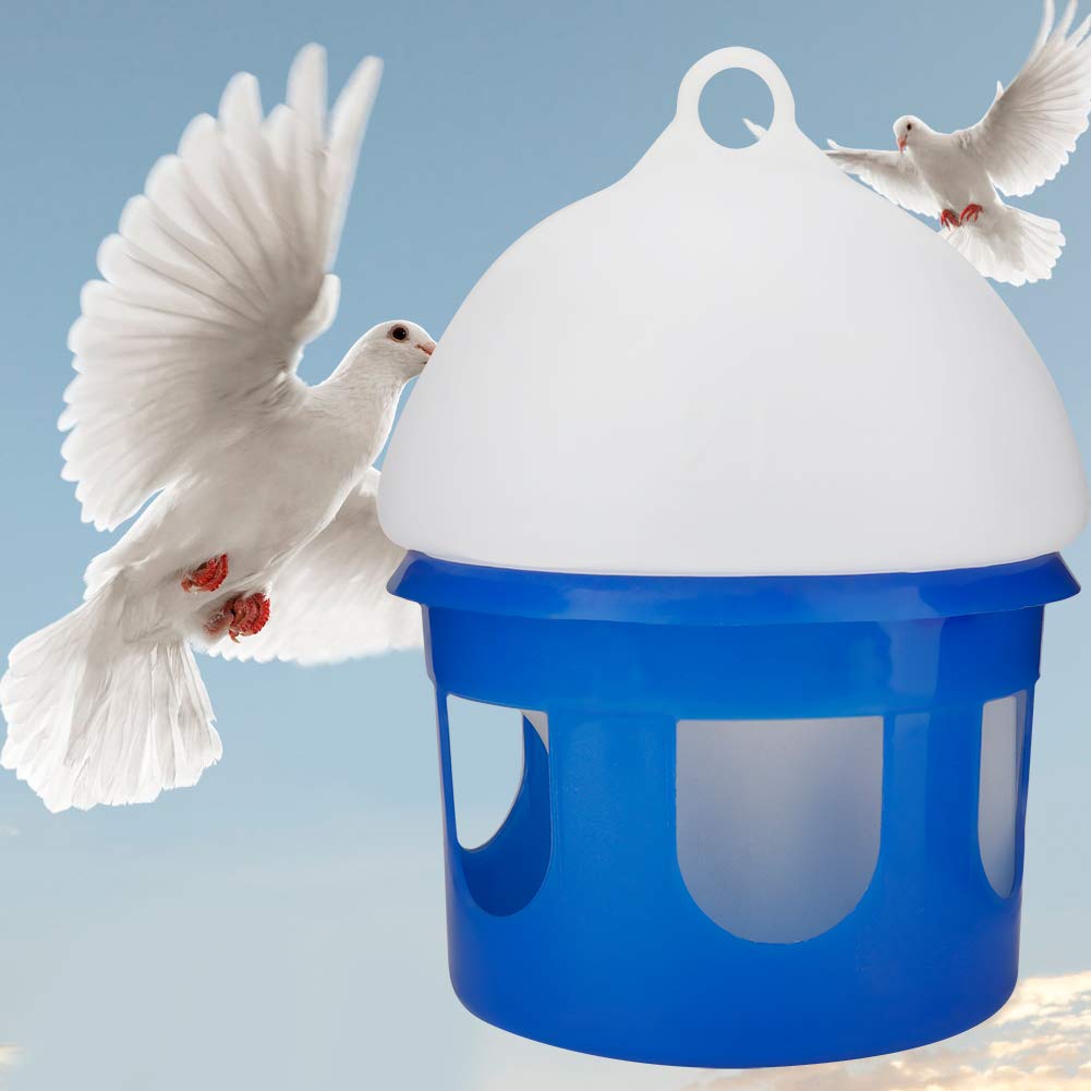 Automatic Large Capacity Bird Pigeon Feeder Water Dispenser Waterer for Pigeon Birds Watering(4L)