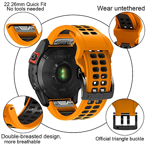 Correa de silicona de 26mm para Garmin Fenix 7X con flexibilidad impermeable 3