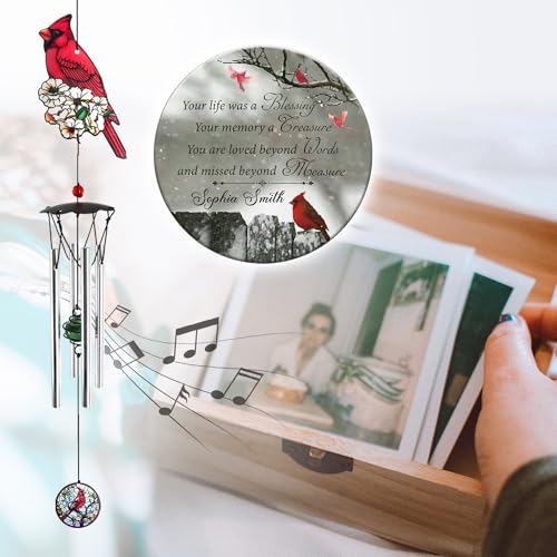 Image of ASTARIN Personalized Wind Chimes Outdoor Large Deep Tone,Large Customized Wind Chimes for Outside Tuned Relaxing Soothing Low Bass,Memorial Windchimes Sympathy for Mom Dad