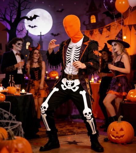 Image of 3 Pieces Full Face Mask, Stretchy Faceless Cloth Masks, Statue Inflatable Costume Accessory for Adult Men Women