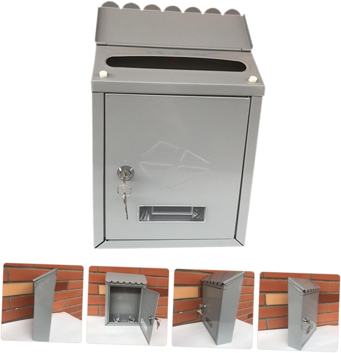 Artibetter Wall Mount Locked Mailbox Vintage Letter Box for Outdoor Use Design for Envelopes and Newspapers for Home and Garden Decor