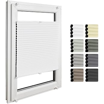 Home-Vision  Premium Doppelplissee Wabenplissee ohne Bohren mit Klemmfix Wei -Wei  B40cm x H150cm Modern Klemmfix Blickdicht Plissee Sonnenschutz Hitzeschutz Jalousie f r Fenster Thermo