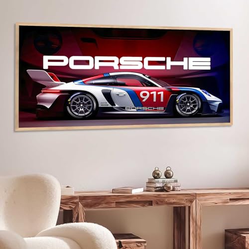 Image of walllane Big 911 Porsche Car Framed Posters Gift Items for Boys Room Wall Decoration Bedroom Living Room Office Studio Decor | Car Poster Frame for Wall Decor Set Of 1Size(13 x 25 inch)