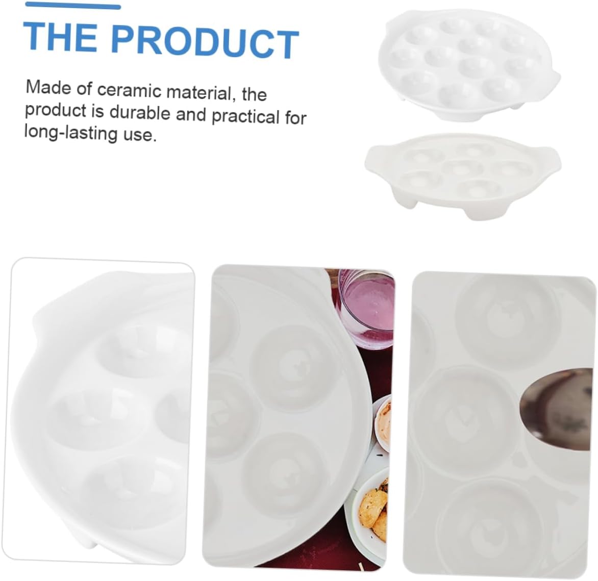 PRETYZOOM 2pcs Ceramic Escargots Baking Plates Snail Baking Dish Style Casserole Carrier Kitchen Plate Microwave Oven Safe