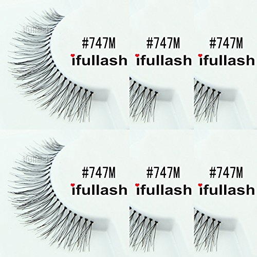 #747M, 6 Pairs ifullash 100% Human Hair Eyelashes