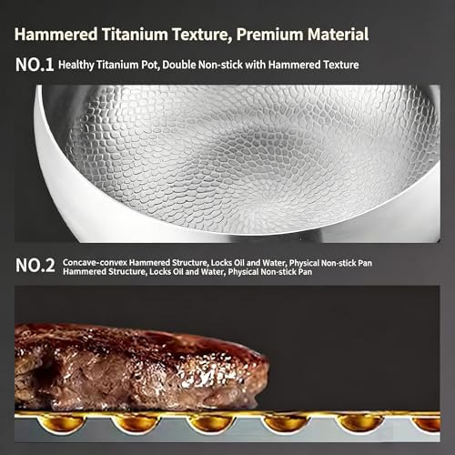 Wok de titanio con base plana 10 in miniatura 6
