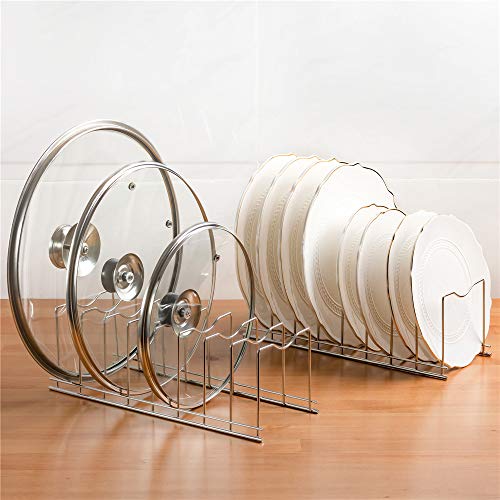 Blitzlabs Pan Pot Lid Holder Rack Organizer Lid And Pot Organizer Plate Holder For Kitchen Organizer For Plates, Cutting Boards, Bakeware, Cooling, Pots & Pans, Serving Trays, Stainless Steel #TOP6